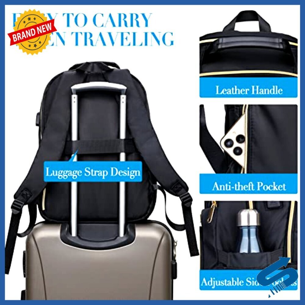Large Laptop Backpack with USB Charging Port Anti-Theft Travel Daypack - Picture 5 of 6